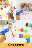 Evcil Hayvan Tabancalı Hareketli 30 Peluş Toplu Top Atan İnteraktif 31 Parça Kedi Oyuncağı Seti - 3