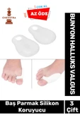 Özel Üretim Kemik Ayak Baş Parmak Bunyon Makarasız Halluks Valgus Silikon Koruyucu 3 Çift - 1