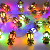 Ramazan Kandil Feneri 4 Metre 20 Led Pilli Rgb  Karışık Renk - 1