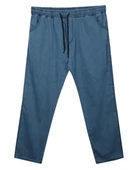 Erkek Büyük Beden 100 Kilo-180 Kilo Arası İçin Uygun Bağcıklı Likralı Boru Paça Kot Pantolon - 1