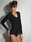 Doreanse 12401 Çıtçıtlı Uzun Kollu Geniş Yaka Body - 3