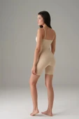 Kadın Ten  Dikişsiz Askılı Tulum Bodysuit 12483 - 2