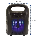 Tutmalı Mini Hoparlör Işıklı Taşınabilir Bluetooth Wireless Radyolu Sd Kart ve USB Girişli Hoparlör (4172) - 4