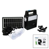SOLAR SEYYAR PANELLİ - FİŞ ŞARJLI 2İN1 DİKEY MODEL EL FENERİ  - 3 PARÇA  AMPUL KABLOLU - POWERBANK (4172) - 1