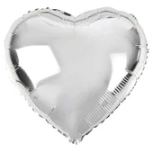 Kalp Şekilli Gümüş Renk Folyo Balon 45 cm 5 Adet (4172) - 2