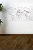 Yazılabilir Dünya Haritası Manyetik Duvar Stickerı 110 x 56 cm (4172) - 4