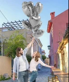 Metalize Parlak Gümüş Kalp Şekilli Uçan Balon Folyo 18 inç 45 cm 10 Adet (4172) - 3