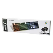 IŞIKLI   USB KABLOLU  OYUNCU KLAVYE - MOUSE  SET PL-357 (4172) - 1