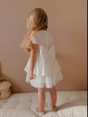 Lace Fistolu Ekru Elbise - 2