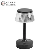 NOAS YL86 1239 Selanik Dokunmatik Şarjlı Siyah Masa Lambası - 1