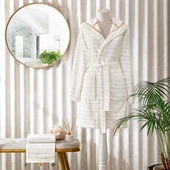 TAÇ NATURAL PAMUK BORNOZ SET KREM L/XL - 1