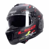 LS2 STREAM 2 ANGRY MONKEY MAT SİYAH-KIRMIZI KASK thumbnail 5