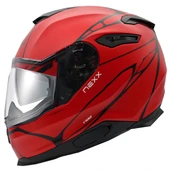 NEXX Y.100 B-SIDE MAT SİYAH-KIRMIZI KASK - 1