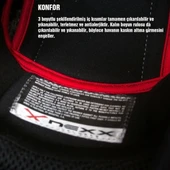NEXX Y.100 B-SIDE MAT SİYAH-KIRMIZI KASK - 5