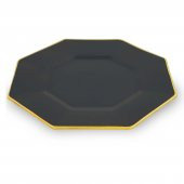 Glore Sekizgen Antrasit Altın 6lı Servis Tabağı 26 cm 28061 - 1