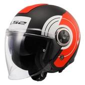 LS2 CLASSY DISKO MAT SİYAH-KIRMIZI-BEYAZ KASK - 1
