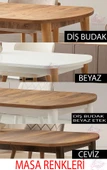 Kelebek Gizli Kaşıklıklı Masa 4 Adet Ahşap Nergis Sandalye Takım - 6
