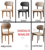 Kelebek Gizli Kaşıklıklı Masa 4 Adet Ahşap Nergis Sandalye Takım - 8
