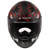 LS2 RAPID 2 KAIJU MAT SİYAH-KIRMIZI-BEYAZ KASK - 3