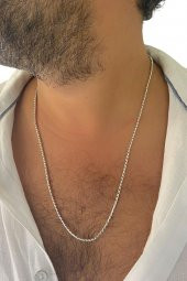 60 cm 2.2 mm Snake Yılan Zinciri 925 Gümüş Kolye - 2
