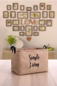 Jüt Simple Living Baskılı Büyük Boy 2'li Düzenleyici Saklama Sepeti Set 37 X 27 X 25 - 3