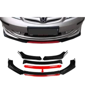 Honda Civic Uyumlu Ön Lip kırmızı Renkli 4 Parça - A+ Ürün - Dayanıklı Malzeme - 1