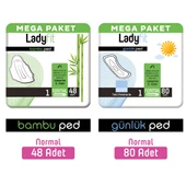 Ladyfit Bambu Ped Mega Normal 48 Adet + Günlük Ped Mega Normal 80 Adet - 1