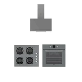 Regal  AF 7965 GC - AO 6041GC - AD 609112 GC Eğik Gri Cam Ankastre Set - 1