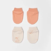 Bibaby Biorganic Hello Safari 2'Li Bebek Eldiven 72224 Ekru Kiremit - 4
