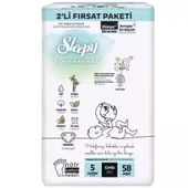Sleepy Bio Natural Bebek Bezi 2'Li Fırsat Paketi 5 Beden 58 Adet - 2
