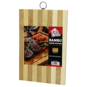 BEYAZ ÇİZGİLİ BAMBU KESİM PANO METAL KULPLU 18X28CM (4172) - 1