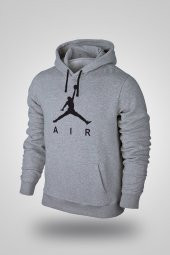 JumpMan 03 Gri NBA Erkek Kapşonlu Sweatshirt - Hoodie - 1