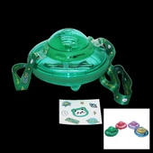 UFO MODELİ RENKLİ MİKA KRİSTAL SULUK MATARA PİPETLİ - TAŞIMA ASKILI 550ML (4172) - 1