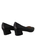 Kadın Siyah Deri Şık Kalın Alçak Topuklu Ayakkabı thumbnail 4