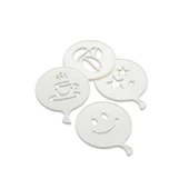 4 PCS SÜSLEME ŞABLONU PLASTİK KAHVE FİNCAN - YILDIZ - GÜLEN YÜZ - PALYAÇO (4172) - 1