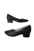 Kadın Siyah Deri Şık Kalın Alçak Topuklu Ayakkabı thumbnail 1