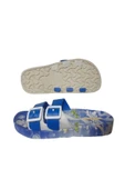 Erkek Çocuk Mavi Beyaz Fil Figürlü Kaymaz Taban Terlik Gzrr659-2 thumbnail 4