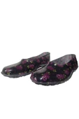 Lastik Kadın Siyah-Mor Çiçek Desenli Kaymaz Taban Iş Ayakkabısı Kkk8545 thumbnail 2