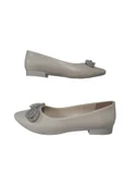 La Meira Shoes Kadın Krem Taş Fiyonklu Günlük Şık Babet Lmra210-663 thumbnail 1