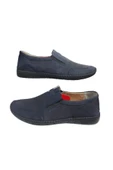 My079-020 Erkek Lacivert Deri Günlük Yürüyüş Casual Ayakkabı - 1