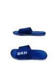 Brn B050-10 Unisex Lacivert Beyaz Kaymaz Taban Deniz Plaj Havuz Günlük Yürüyüş Terlik thumbnail 4