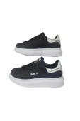 Unısex Siyah-Beyaz Ortopedik Düz Taban Sneaker Spor Ayakkabı wckrs-99 - 2