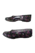 Lastik Kadın Siyah-Mor Çiçek Desenli Kaymaz Taban Iş Ayakkabısı Kkk8545 thumbnail 3