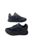 Unısex Siyah-Siyah Kaymaz Taban Ultra Hafif Bağcıklı Günlük Spor Ayakkabı thumbnail 1
