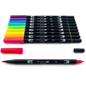 Tombow ABT Dual Brush Pen Grafik Kalemi 10'lu Set - Bright (Parlak Renkler) thumbnail 2