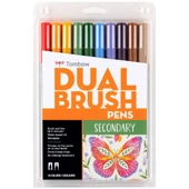 Tombow ABT Dual Brush Pen Grafik Kalemi 10'lu Set - Secondary (Ara Renkler) - 1
