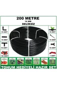 ŞAKİR HIRDAVAT  200 METRE Deliksiz Damla Sulama Hortumu 18 LÜ FULL SET TOHUM HEDİYE - 1