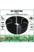 ŞAKİR HIRDAVAT  25 METRE Delikli Damla Sulama Hortumu 3’LÜ HAZIR SET-TOHUM HEDİYE - 1