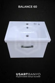 Balance 60 cm Beyaz Banyo Dolabı, Damla Günışığı Led Ayna 80x56 cm - 6