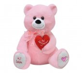 Tıkıl Ayı 57 cm Pembe Kalpli Pelüş Ayı Sevgiliye Hediye - 2